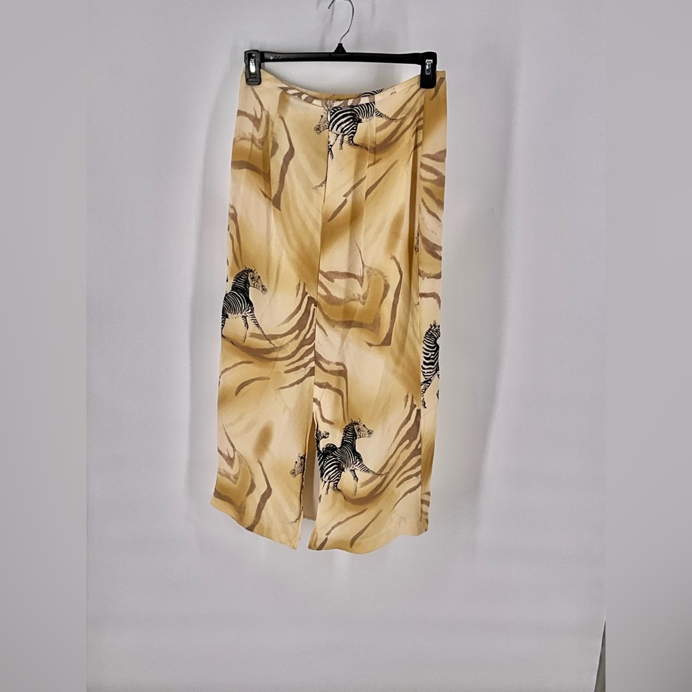 4/$25 Silk Club Silk Slip Lined Animal Print Zebra Frstive Maxi Skirt 12 - Picture 3 of 6